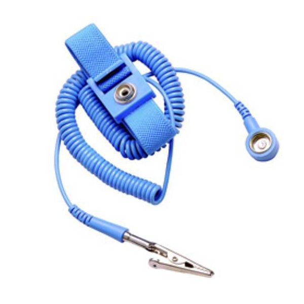 ESD手腕带 蓝色PVC卷线 白纱