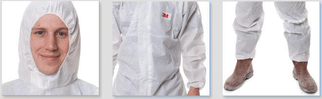 3M 4515 白色带帽连体防护服